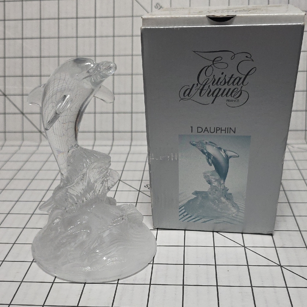 Gray‎ Glass Dolphin Sculpture Art Piece